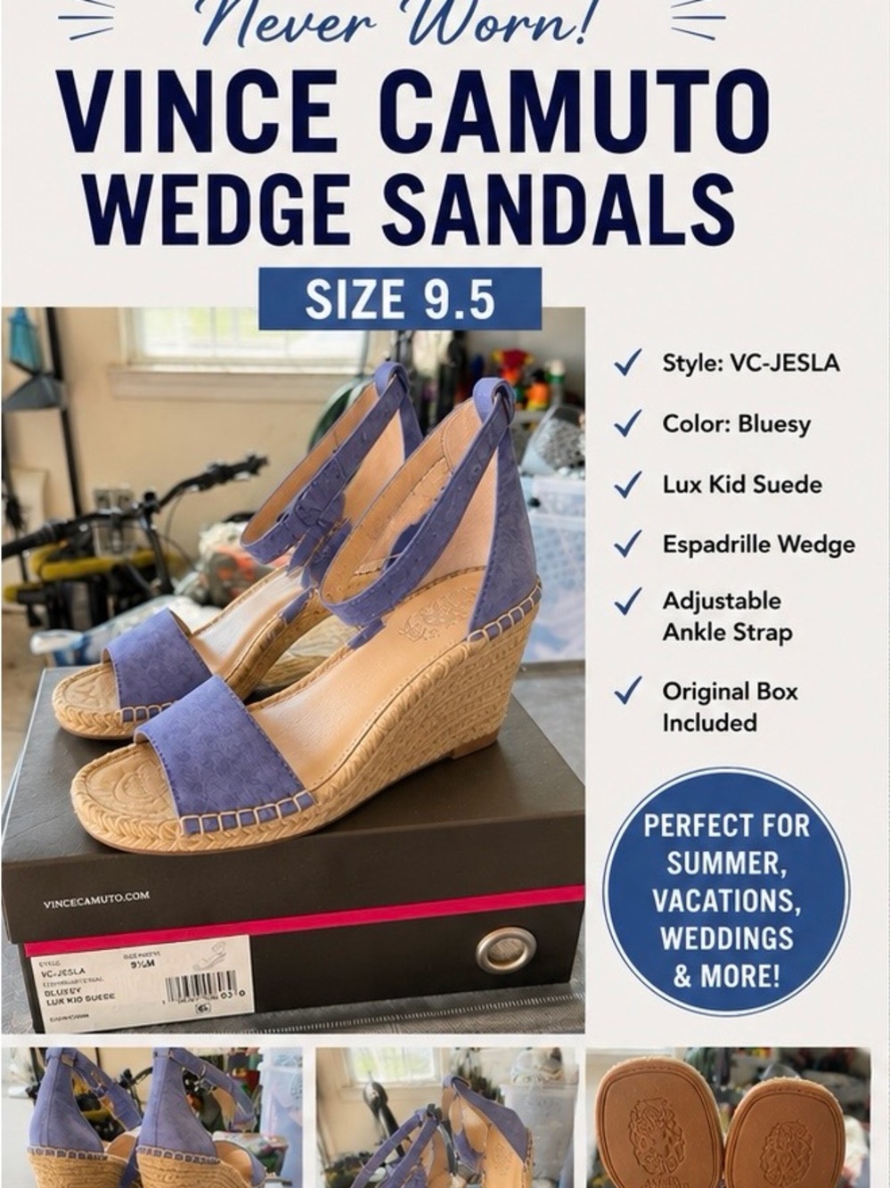 Vince Camuto Bluesy Espadrille Wedge Sandals